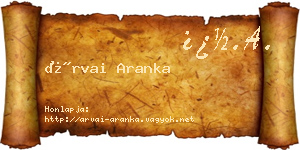 Árvai Aranka névjegykártya