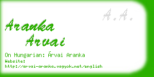 aranka arvai business card